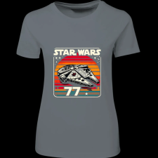 Createyou Star Wars Millennium Falcon '77 - Női - Szürke - 2XL női póló
