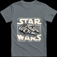 Createyou Star Wars Millennium Falcon - Férfi - Szürke - 2XL férfi póló