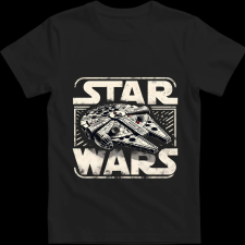 Createyou Star Wars Millennium Falcon - Gyermek - Fekete - S gyerek póló