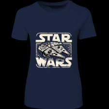 Createyou Star Wars Millennium Falcon - Női - Sötétkék - XL női póló