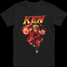 Createyou Street Fighter Ken 2 - Férfi - Fekete - M férfi póló