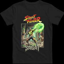 Createyou Street Fighter Sagat - Gyermek - Fekete - L gyerek póló
