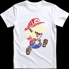 Createyou Super Mario - Férfi - Fehér - S férfi póló