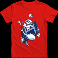 Createyou Super Mario Fire ball - Férfi - Piros - XL férfi póló