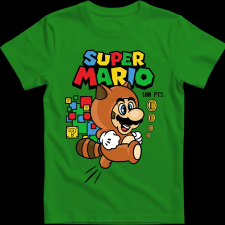 Createyou Super Mario mosómedve - Gyermek - Zöld - XL gyerek póló