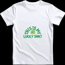 Createyou This is my Lucky Shirt - Gyermek , Fehér , XL