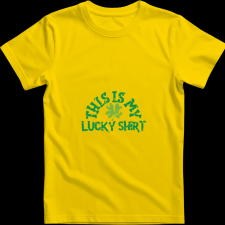 Createyou This is my Lucky Shirt - Gyermek , Sárga , S gyerek póló