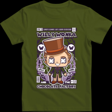 Createyou Willy Wonka And The Chocolate Factory - Férfi - Sötétzöld - L férfi póló