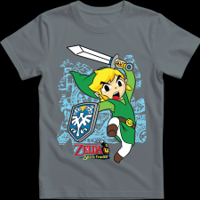 Createyou Zelda Spirit Track - Link - Gyermek - Szürke - XS gyerek póló