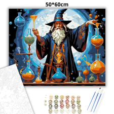 Creative Land Kft Alkimista varázsló - számfestő készlet – 50×60 cm (Keretre feszítve) kreatív és készségfejlesztő