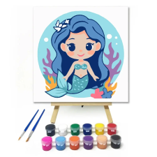 Creative Land Kft Álmodozó sellőlány - gyerek számfestő készlet – 30×30 cm (Keret nélkül) kreatív és készségfejlesztő