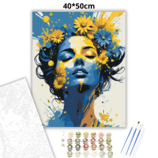 Creative Land Kft Álomszerű virágkorona - számfestő készlet – 40×50 cm (Keretre feszítve) kreatív és készségfejlesztő