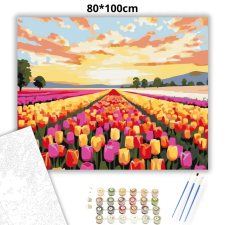 Creative Land Kft Aranyló tulipánsor - számfestő készlet – 80×100 cm (Keret nélkül) kreatív és készségfejlesztő