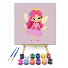 Creative Land Kft Bájos tündérhercegnő - gyerek számfestő készlet – 30×30 cm (Keretre feszítve) kreatív és készségfejlesztő