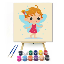 Creative Land Kft Bájos tündérlány - gyerek számfestő készlet – 30×30 cm (Keretre feszítve) kreatív és készségfejlesztő