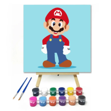 Creative Land Kft Bajuszos szerelő - gyerek számfestő készlet – 20×20 cm (Keretre feszítve) kreatív és készségfejlesztő