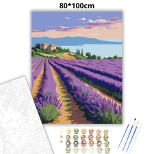 Creative Land Kft Balatoni levendulasorok - számfestő készlet – 80×100 cm (Keretre feszítve) kreatív és készségfejlesztő