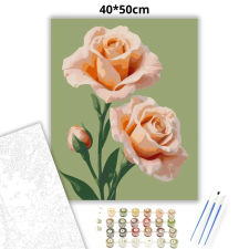 Creative Land Kft Bársonyos lisianthus virágok - számfestő készlet – 40×50 cm (Keretre feszítve) kreatív és készségfejlesztő