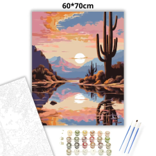 Creative Land Kft Békés kaktusz tükröződése - számfestő készlet – 60×70 cm (Keret nélkül) kreatív és készségfejlesztő