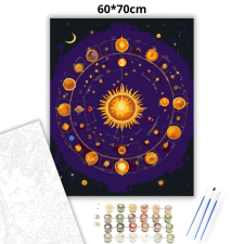 Creative Land Kft Csillagjegyek gyűrűje - számfestő készlet – 60×70 cm (Keretre feszítve) kreatív és készségfejlesztő