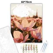 Creative Land Kft Derengő magnólia - számfestő készlet – 60×70 cm (Keretre feszítve) kreatív és készségfejlesztő
