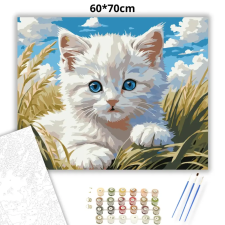 Creative Land Kft Derűs kiscica pillantása - számfestő készlet – 60×70 cm (Keretre feszítve) kreatív és készségfejlesztő