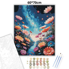 Creative Land Kft Galaktikus virágkert - számfestő készlet – 60×70 cm (Keretre feszítve) kreatív és készségfejlesztő