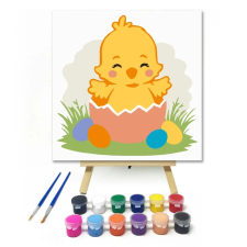 Creative Land Kft Kiscsibe születése - gyerek számfestő készlet – 20×20 cm (Keretre feszítve) kreatív és készségfejlesztő