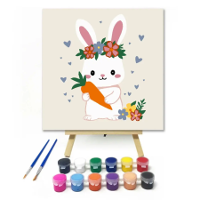 Creative Land Kft Kisnyuszi répával - gyerek számfestő készlet – 50×50 cm (Keretre feszítve) kreatív és készségfejlesztő