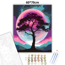 Creative Land Kft Magányos fa sziluettje - számfestő készlet – 60×70 cm (Keretre feszítve) kreatív és készségfejlesztő