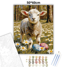 Creative Land Kft Margarétás bárányka - számfestő készlet – 50×60 cm (Keretre feszítve) kreatív és készségfejlesztő