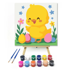 Creative Land Kft Mosolygós csibe - gyerek számfestő készlet – 50×50 cm (Keret nélkül) kreatív és készségfejlesztő