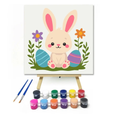 Creative Land Kft Nagyfülű nyuszi - gyerek számfestő készlet – 50×50 cm (Keretre feszítve) kreatív és készségfejlesztő