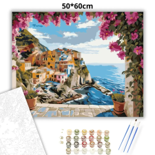 Creative Land Kft Napfényes Amalfi-kilátás - számfestő készlet – 50×60 cm (Keret nélkül) kreatív és készségfejlesztő