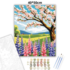 Creative Land Kft Napfényes cseresznyevirág - számfestő készlet – 40×50 cm (Keretre feszítve) kreatív és készségfejlesztő