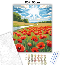 Creative Land Kft Napsugaras pipacsmező - számfestő készlet – 80×100 cm (Keret nélkül) kreatív és készségfejlesztő