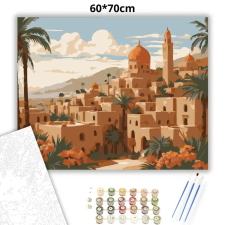 Creative Land Kft Napsütötte kupolaváros - számfestő készlet – 60×70 cm (Keretre feszítve) kreatív és készségfejlesztő