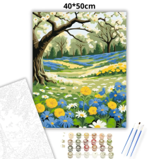 Creative Land Kft Napsütötte százszorszépek - számfestő készlet – 40×50 cm (Keretre feszítve) kreatív és készségfejlesztő