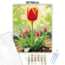 Creative Land Kft Napsütötte tulipán - számfestő készlet – 50×60 cm (Keretre feszítve) kreatív és készségfejlesztő