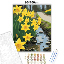Creative Land Kft Nárciszok a patakparton - számfestő készlet – 80×100 cm (Keret nélkül) kreatív és készségfejlesztő