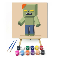 Creative Land Kft Négyzetes zombi - gyerek számfestő készlet – 30×30 cm (Keret nélkül) kreatív és készségfejlesztő