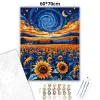 Creative Land Kft Örvénylő napraforgó mező - számfestő készlet – 60×70 cm (Keretre feszítve)