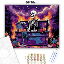 Creative Land Kft Pimasz csontváz - számfestő készlet – 60×70 cm (Keretre feszítve) kreatív és készségfejlesztő