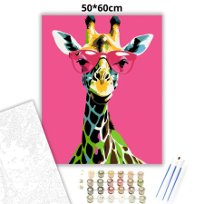 Creative Land Kft Pimasz napszemüveges zsiráf - számfestő készlet – 50×60 cm (Keret nélkül) kreatív és készségfejlesztő