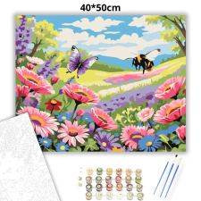 Creative Land Kft Réti vadvirágok - számfestő készlet – 40×50 cm (Keretre feszítve) kreatív és készségfejlesztő