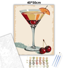 Creative Land Kft Retro koktélos pohár - számfestő készlet kreatív és készségfejlesztő