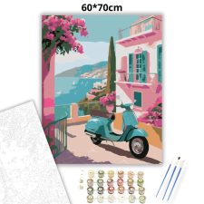 Creative Land Kft Robogó a teraszon - számfestő készlet – 60×70 cm (Keretre feszítve) kreatív és készségfejlesztő