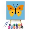Creative Land Kft Sárgás pillangó - gyerek számfestő készlet – 40×40 cm (Keret nélkül)