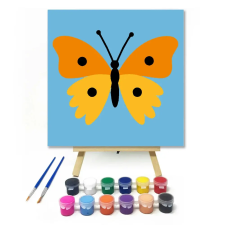 Creative Land Kft Sárgás pillangó - gyerek számfestő készlet – 50×50 cm (Keretre feszítve) kreatív és készségfejlesztő
