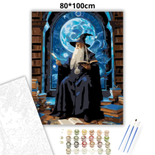 Creative Land Kft Szakállas varázsló - számfestő készlet – 80×100 cm (Keretre feszítve) kreatív és készségfejlesztő